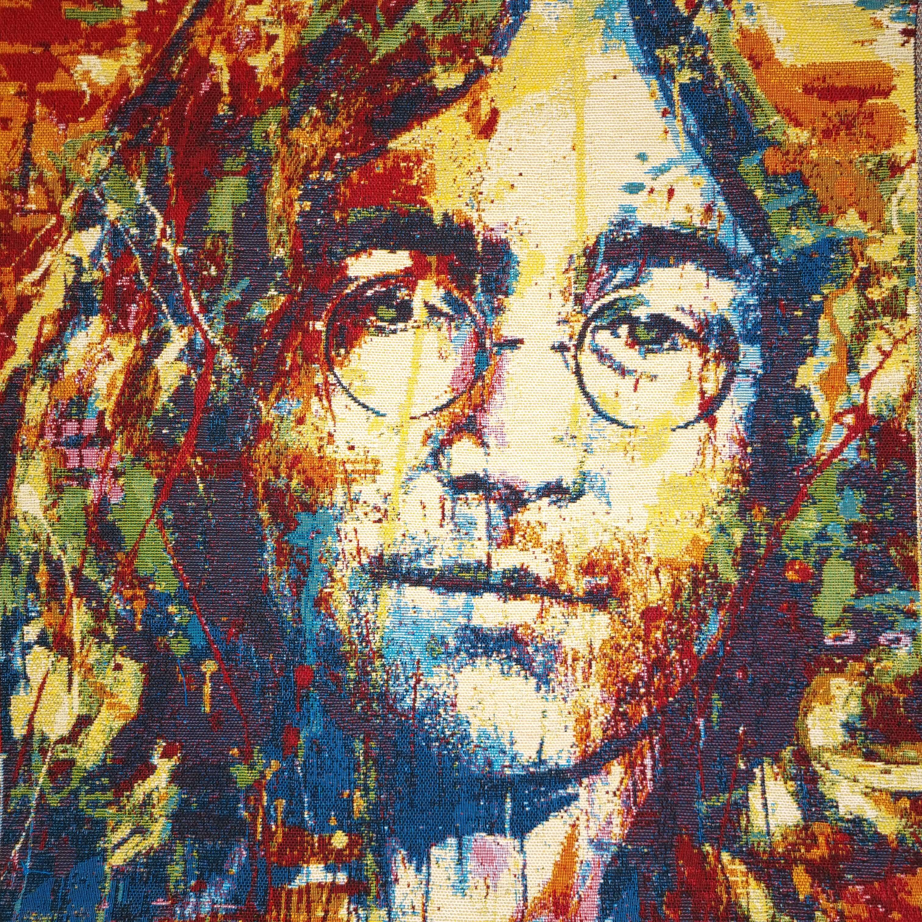 Pannello Gobelin tinto in filo 47 x 47 cm - JOHN LENNON – Capovilla Shop