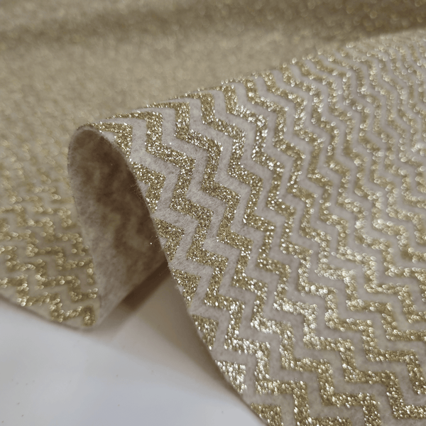 Pannolenci H 155 cm - LANA ZIG ZAG GLITTER ORO