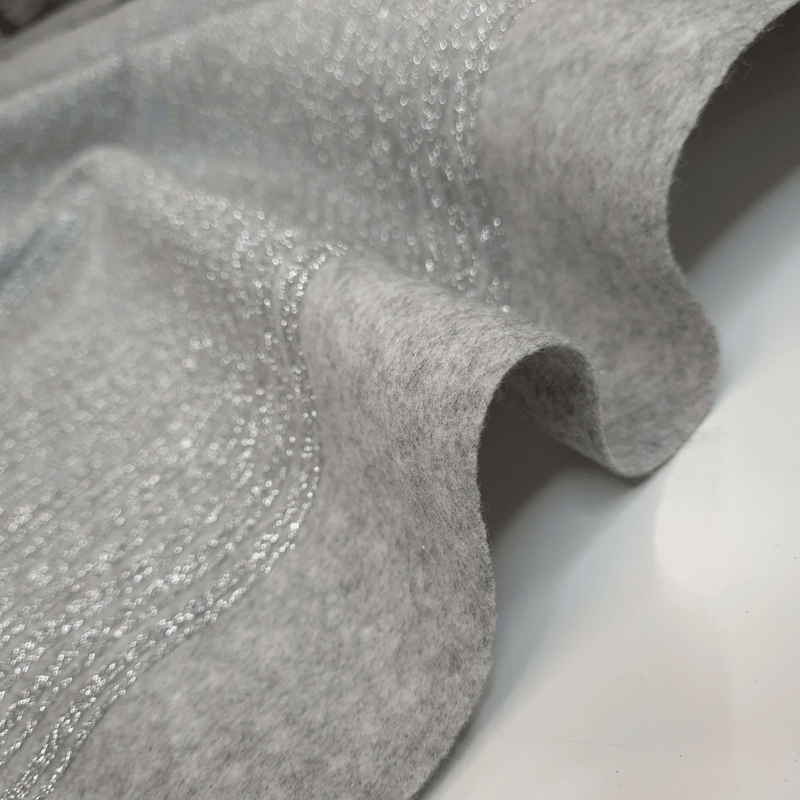 Pannolenci H 155 cm - GRIGIO MELANGE RIGHE GLITTER ARGENTO