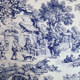 Tessuto Toile de Jouy H 280 cm - BLU/ECRU