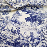 Toile de Jouy-Stoff H 280 cm – BLAU/ECRU