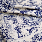 Tessuto Toile de Jouy H 280 cm - BLU/ECRU