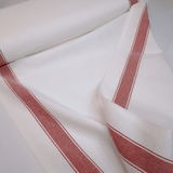 Tissu torchon chevrons H 60 cm - RAYURE ROUGE BLANC