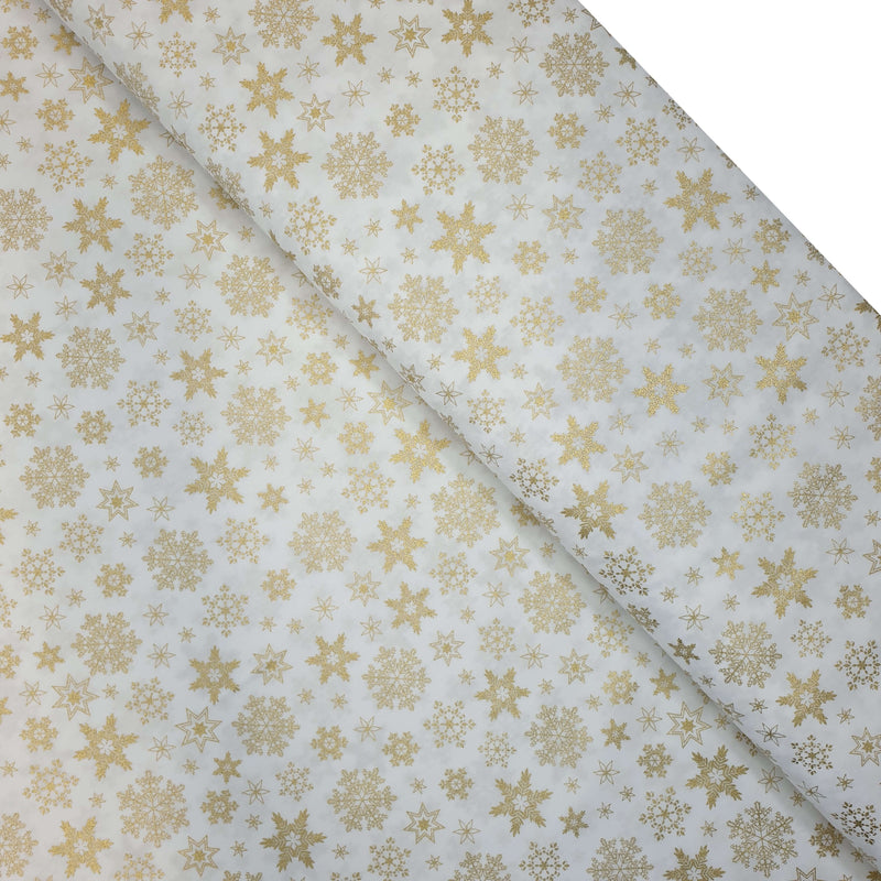 Cotone Natale H 140 cm - FIOCCHI DI NEVE E STELLE/BIANCO LATTE