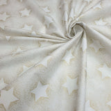 Cotone Natale H 140 cm - STELLE EFFETTO STENCIL/BIANCO LATTE