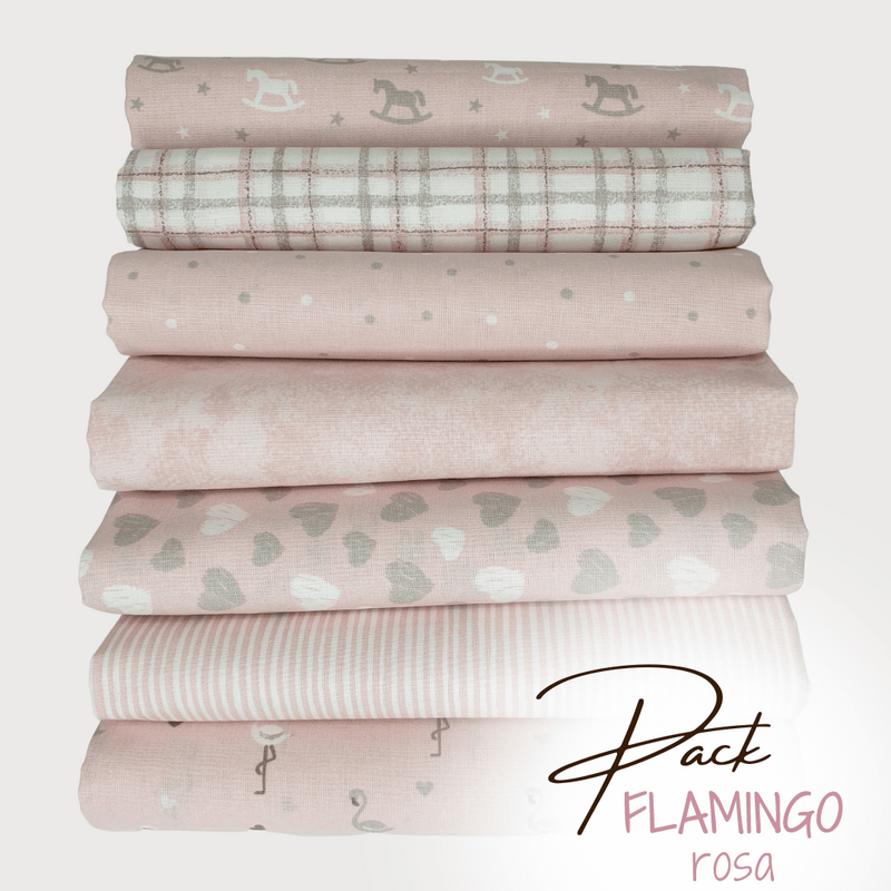 PACK FLAMINGO ROSA - 7 pezzi 98 x 140 cm