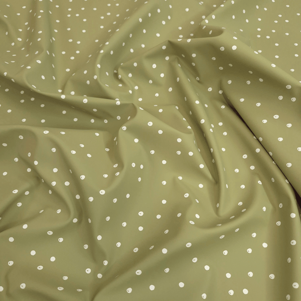 Tessuto Impermeabile H 145 cm - POIS VERDE