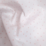 Piquet di Cotone H 150 cm - POIS ROSA FONDO BIANCO