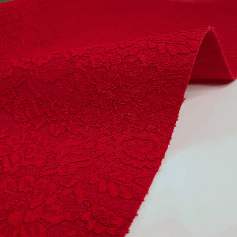 Wollfilz mit Spitze – ROT – Mindestmaß oder Vielfaches von 25 x 135 cm