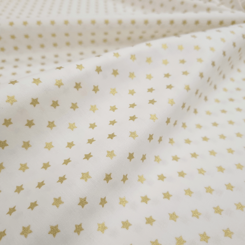 Cotone Natale H 140 cm - STELLE MEDIE ORO/BIANCO LATTE