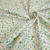 Coton de Noël - POINTS ÉTOILES SUR FOND VERT - coupe minimum ou multiples de 25 x 140 cm