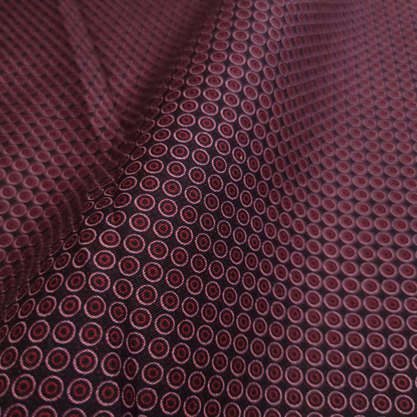 Tissu coton H 150 cm - Cercles bordeaux