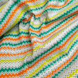 Tissu coton - ZIG-ZAG MULTICOLORE - coupe minimum ou multiples de 25 x 150 cm