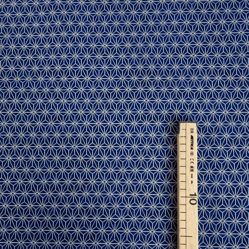 Tessuto Arredo Jacquard H 140 cm - STELLA ESAGONALE BLU