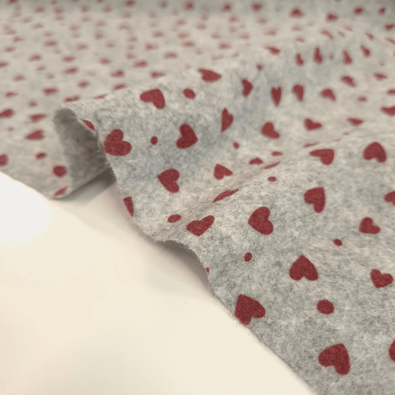 Pannolenci Stampato Little Love H 180 cm - GRIGIO MELANGE/CUORI BORDEAUX