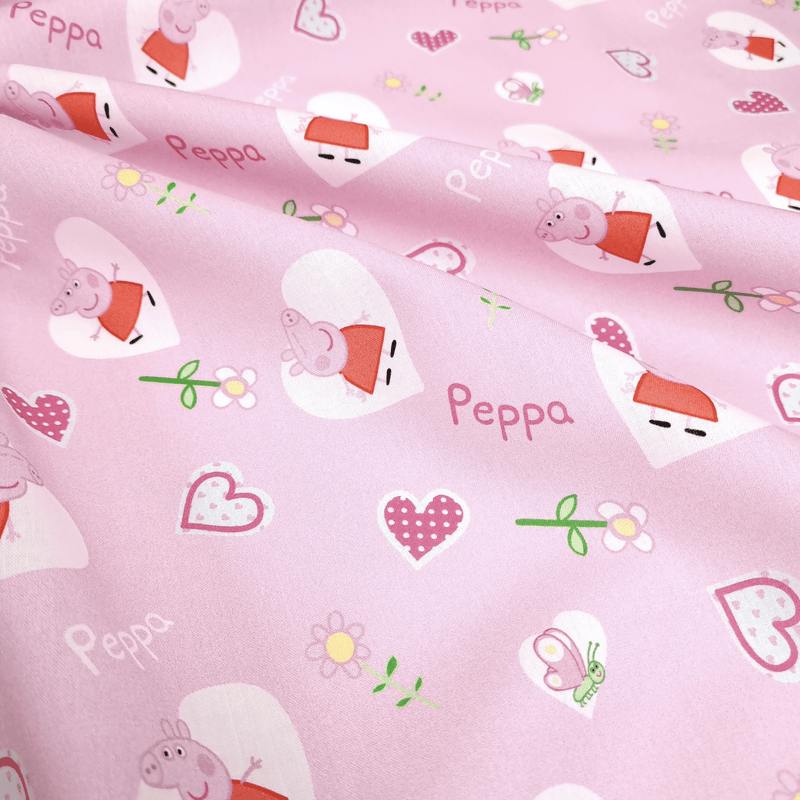 Kinderbaumwolle – PEPPA PIG HEART – Mindestschnitt oder Vielfaches von 25 x 145 cm