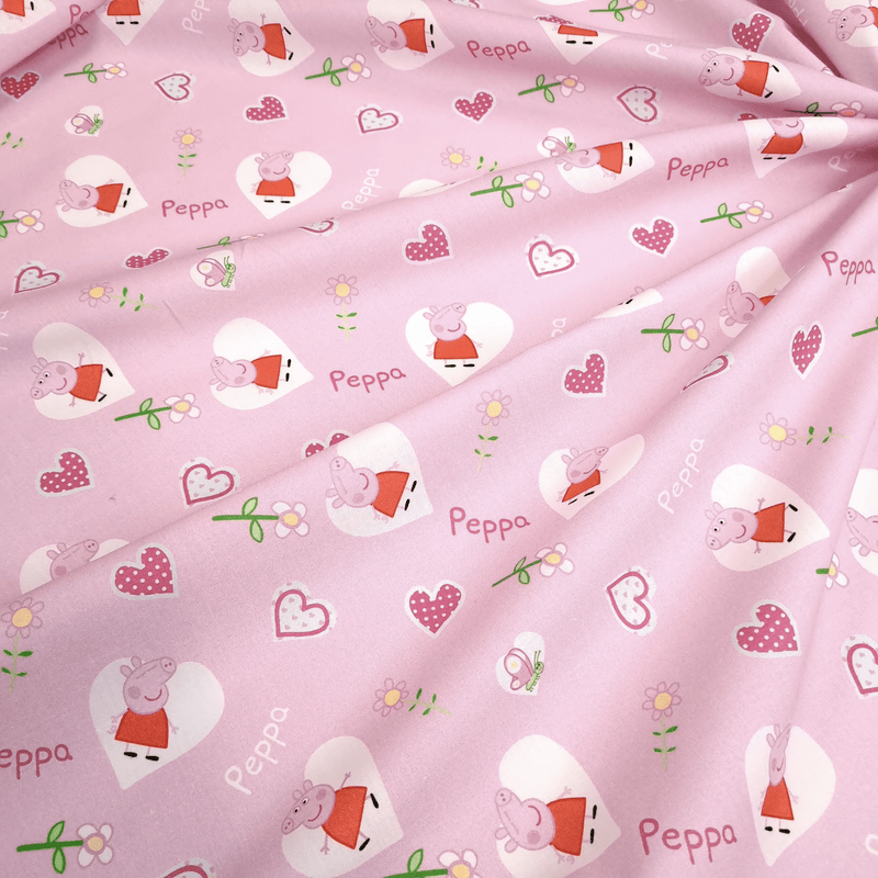 Kinderbaumwolle – PEPPA PIG HEART – Mindestschnitt oder Vielfaches von 25 x 145 cm