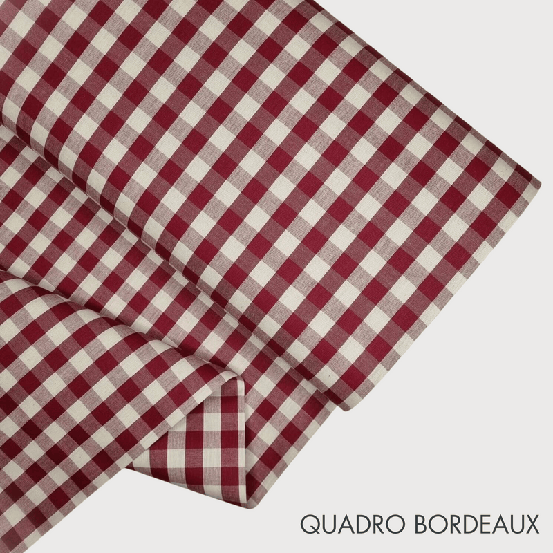 Collection "Rayure, carré et uni" H 180 cm - BORDEAUX 