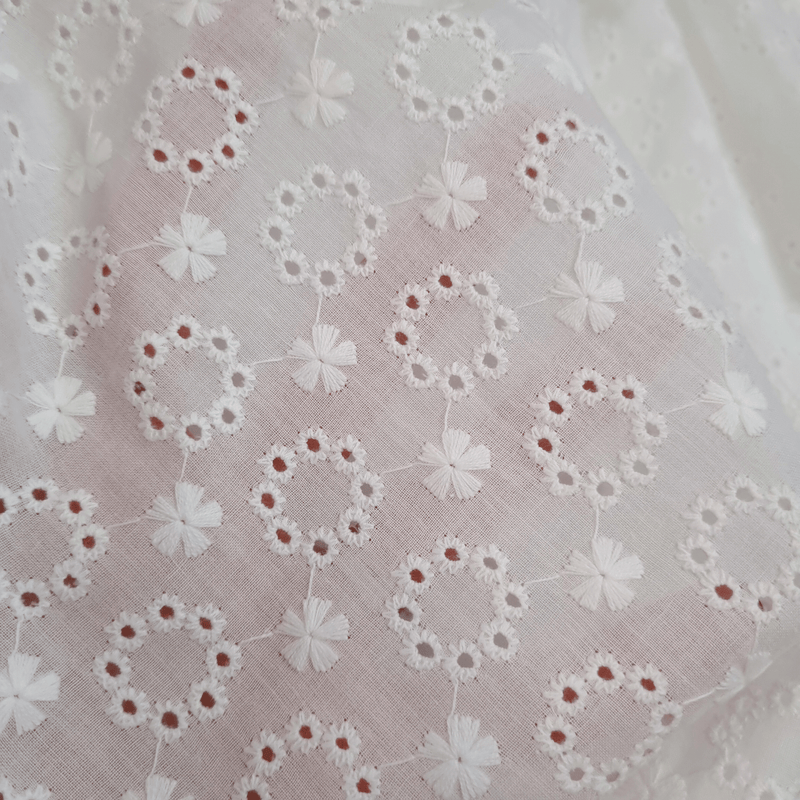 Pizzo Sangallo Latte H 135 cm - FIORI/CERCHIETTI