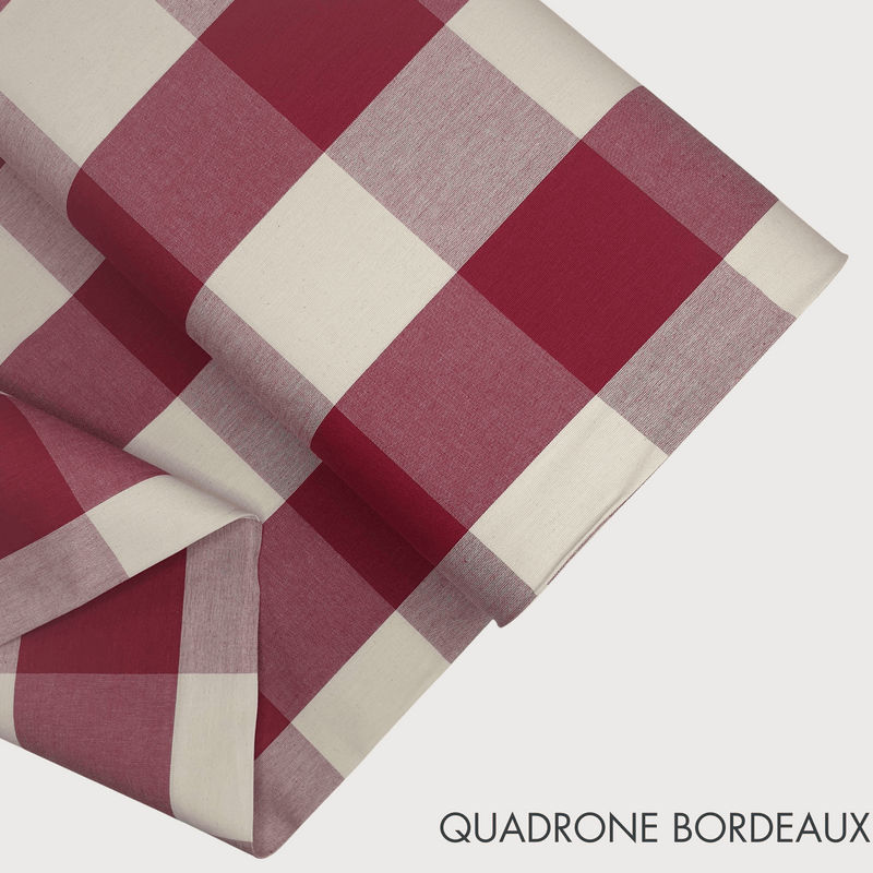 Collection "Rayure, carré et uni" H 180 cm - BORDEAUX 