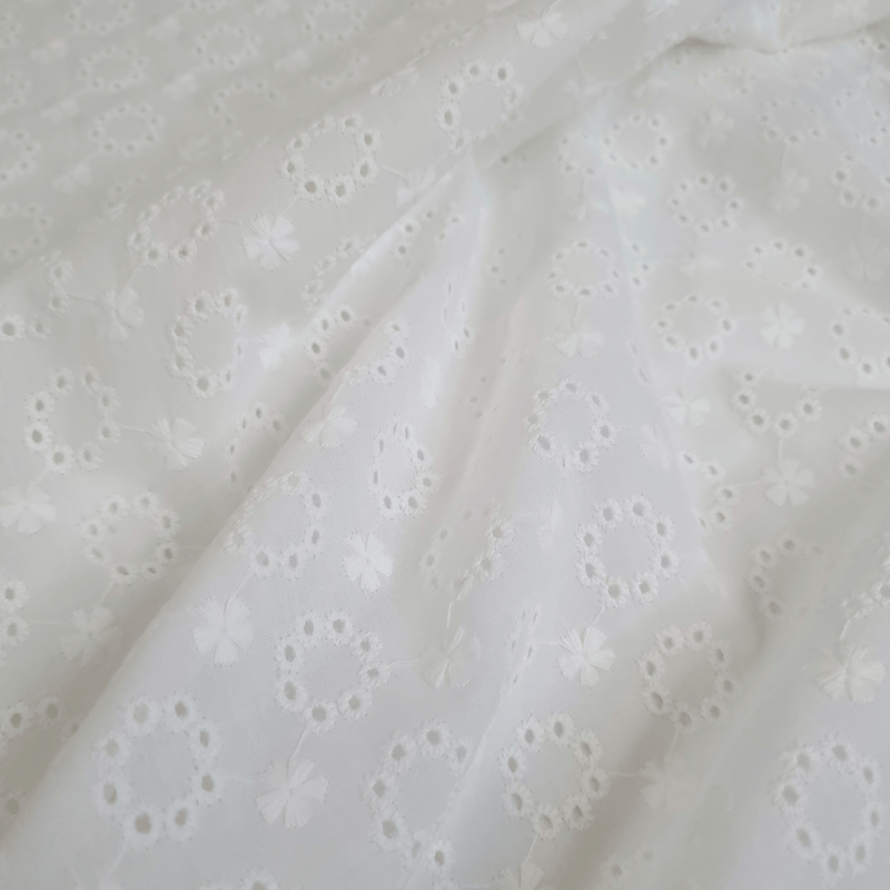 Pizzo Sangallo Latte H 135 cm - FIORI/CERCHIETTI