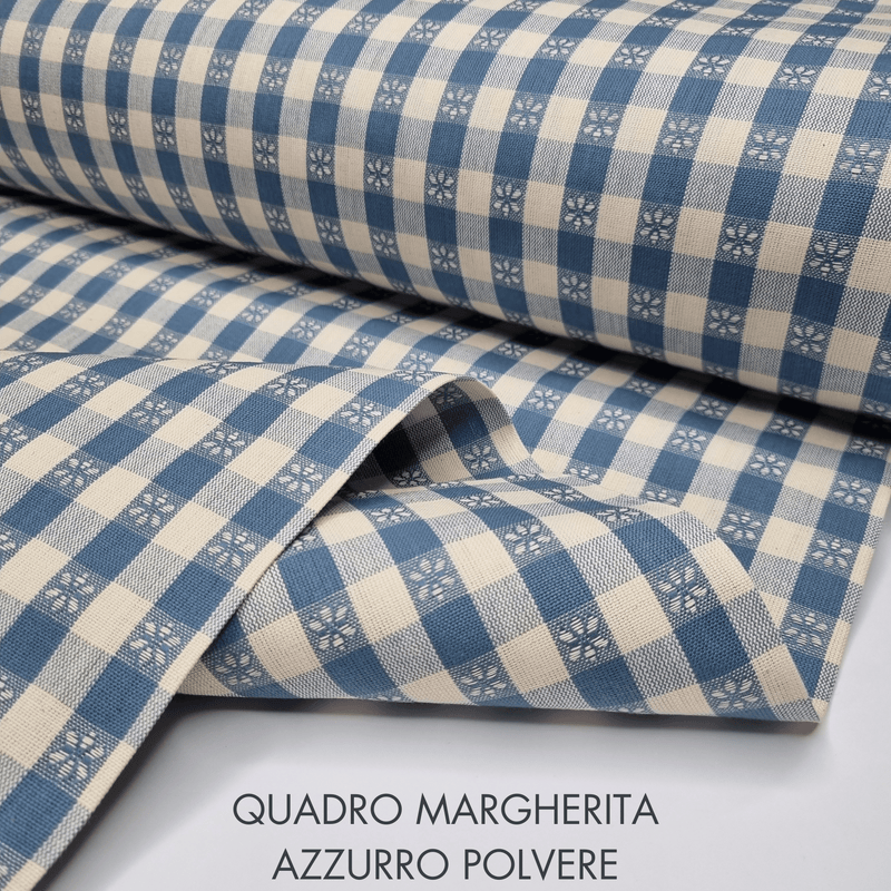 Collezione "Riga, quadretto e unito" H 180 cm - AZZURRO POLVERE