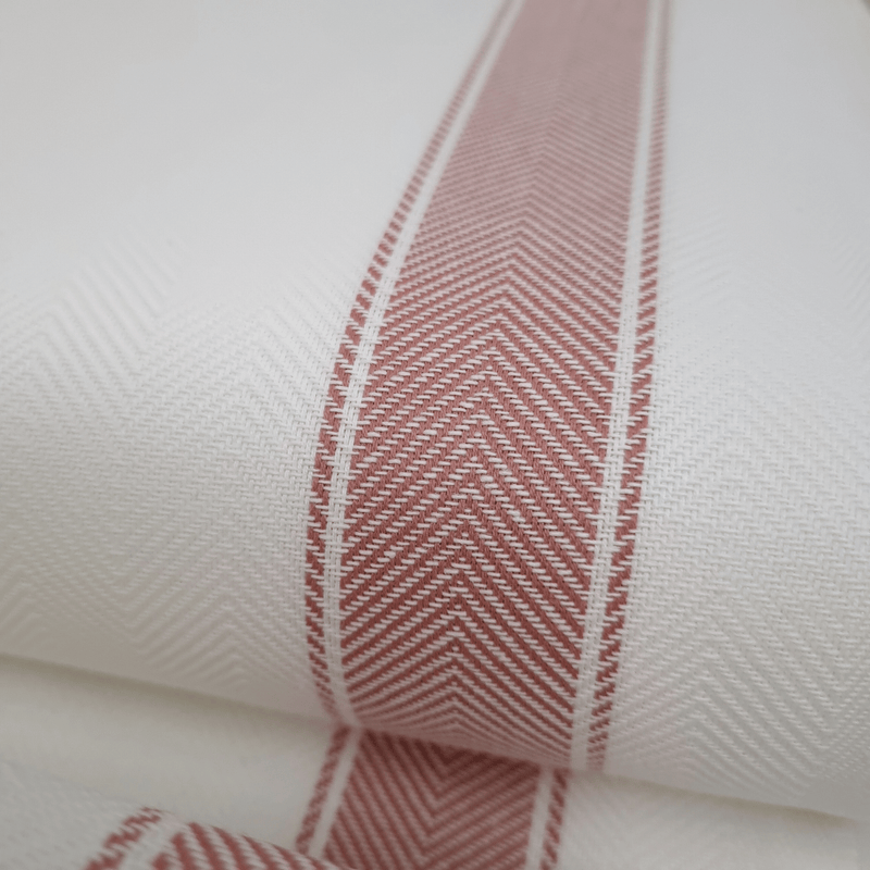 Tessuto per Asciugapiatti spinato H 60 cm - BIANCO RIGA ROSA ANTICO