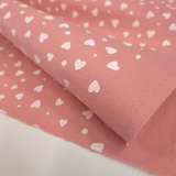 Pannolenci Stampato Little Love H 180 cm - ROSA ANTICO/CUORI BIANCHI