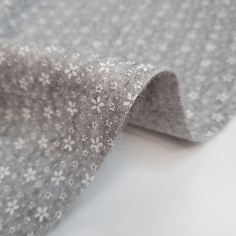 Pannolenci H 155 cm - GRIGIO MELANGE FIORELLINI GLITTER BIANCHI