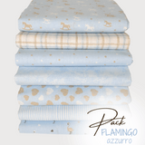 PACK FLAMINGO AZZURRO - 7 pezzi 98 x 140 cm