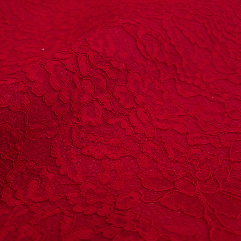 Wollfilz mit Spitze – ROT – Mindestmaß oder Vielfaches von 25 x 135 cm