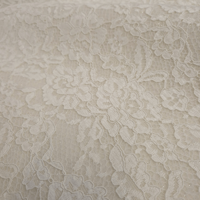 Feutre de Laine LAIT avec DENTELLE LUREX - coupe minimum ou multiples de 25 x 135 cm