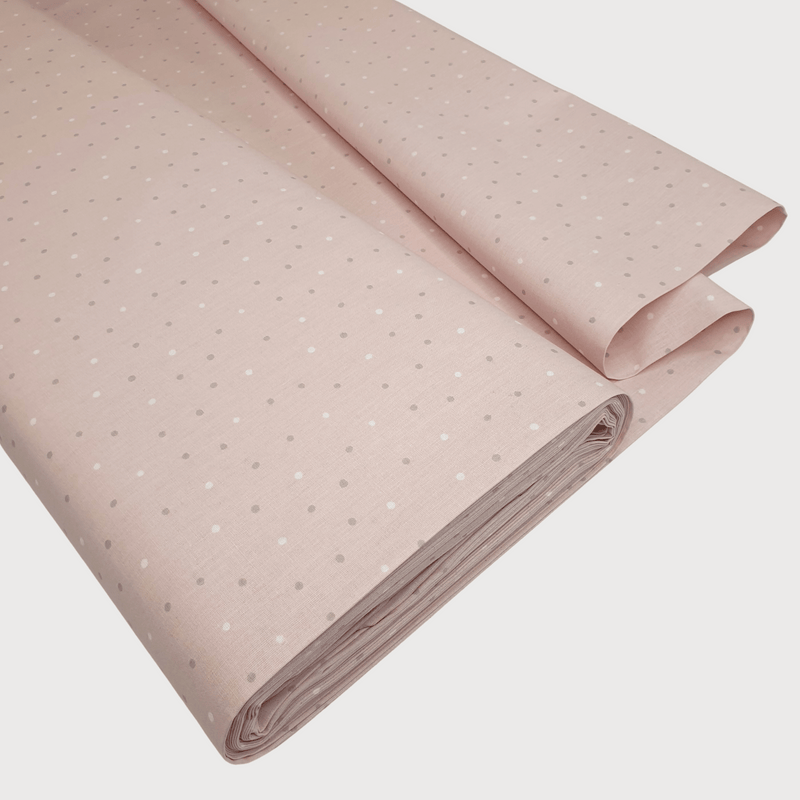 Coton Enfant - POIS FOND ROSE - coupe minimum ou multiples de 25 x 290 cm