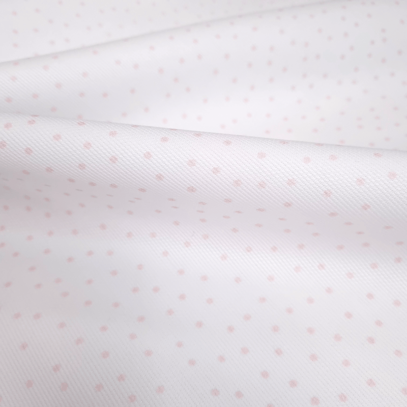 Piquet di Cotone H 150 cm - POIS ROSA FONDO BIANCO