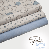 MINI PACK GATTINI AZZURRO - 3 pezzi 70 x 100 cm