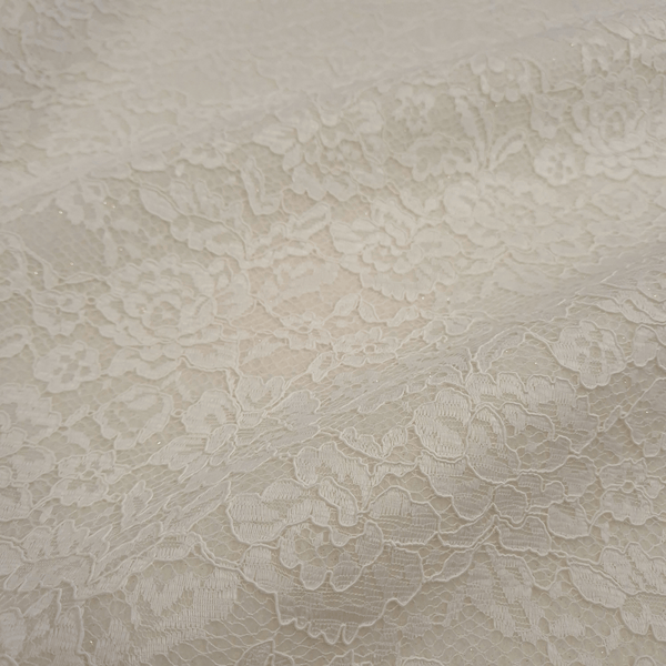 Feutre de Laine LAIT avec DENTELLE LUREX - coupe minimum ou multiples de 25 x 135 cm