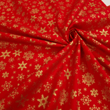 Cotone Natale H 140 cm - FIOCCHI DI NEVE E STELLE/ROSSO