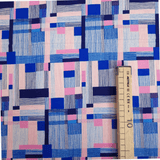 Cotone Americano H 110 cm - QUADRATI ROSA E AZZURRI