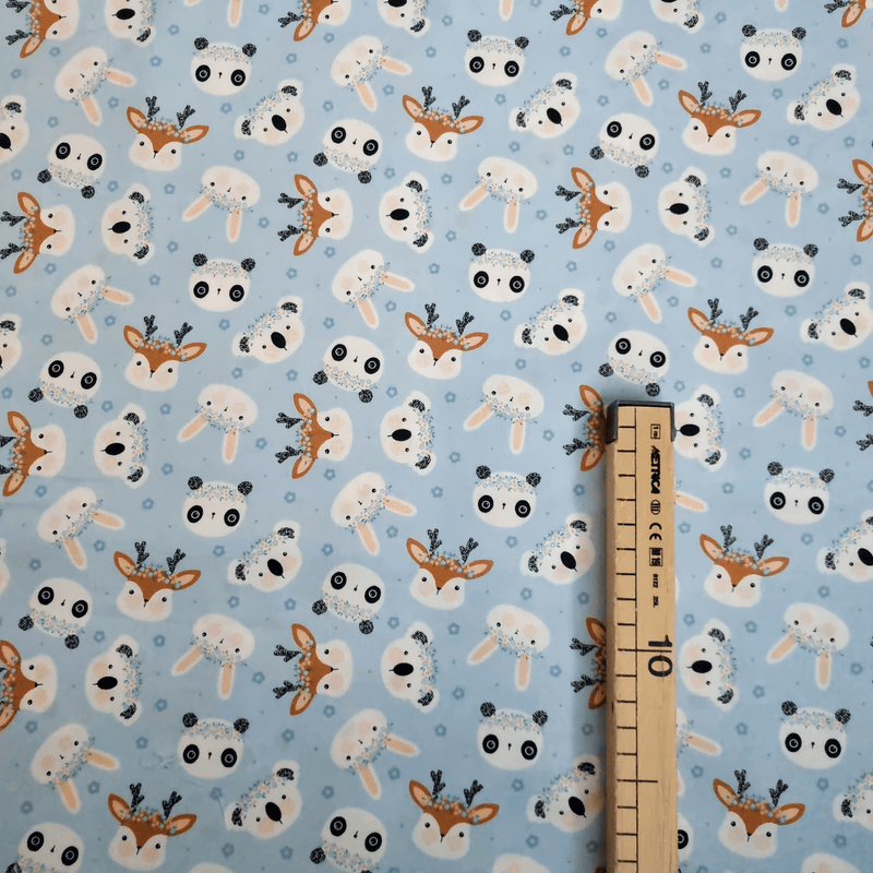 Cotone Americano H 110 cm - DOLCI ANIMALETTI/AZZURRO