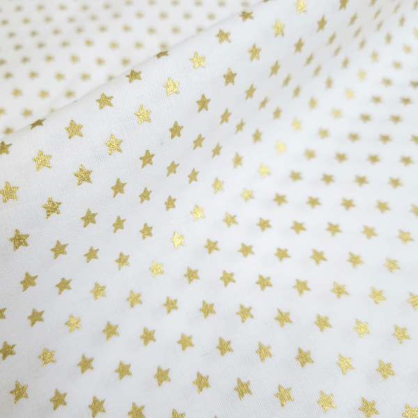 Coton de Noël - POINTS ÉTOILES SUR FOND VERT - coupe minimum ou multiples de 25 x 140 cm