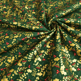 Coton de Noël - GRAND FOND VERT HOUX - coupe minimum ou multiples de 25 x 140 cm