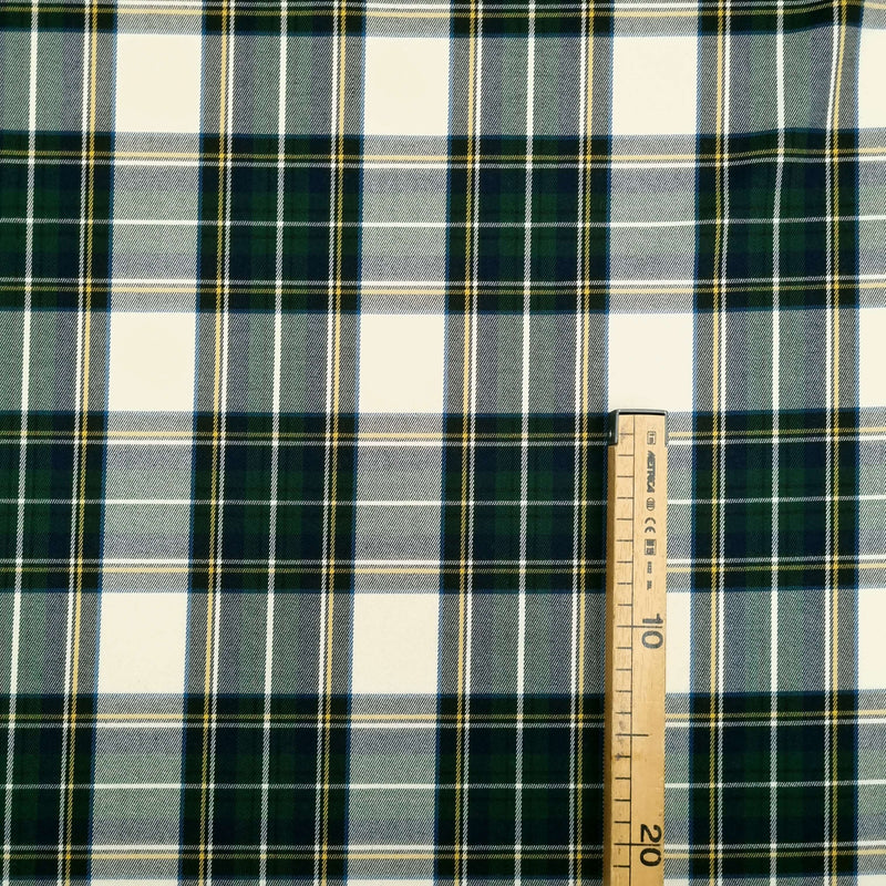 GRÜNER SCOTTISH CHECK-Stoff mit Wolleffekt – H 150 cm