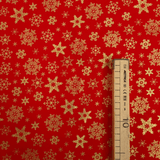 Cotone Natale H 140 cm - FIOCCHI DI NEVE E STELLE/ROSSO