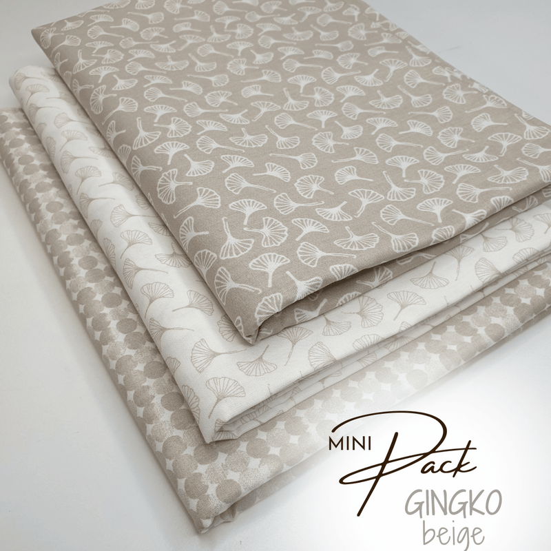 MINI PACK GINGKO BEIGE - 3 Stück 98 x 140 cm