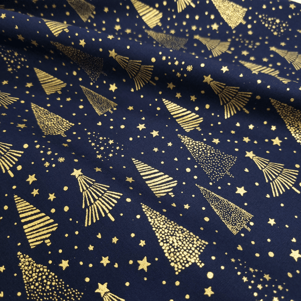 Cotone Natale H 140 cm - ALBERELLI DI NATALE/BLU NOTTE