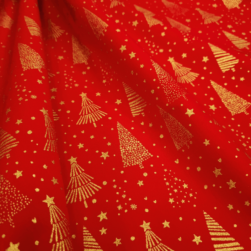 Cotone Natale H 140 cm - ALBERELLI DI NATALE/ROSSO