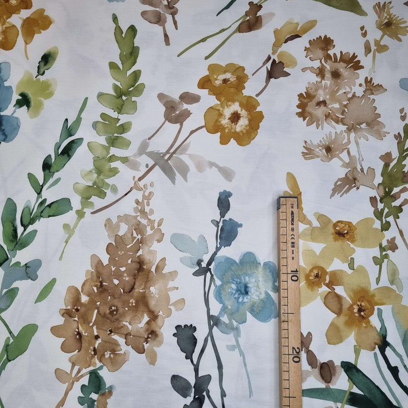 Coton mélangé avec impression numérique - FLEURS AQUARELLES D'AUTOMNE H 280 cm