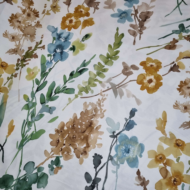 Baumwollmischung mit Digitaldruck – HERBST-AQUARELLBLUMEN H 280 cm