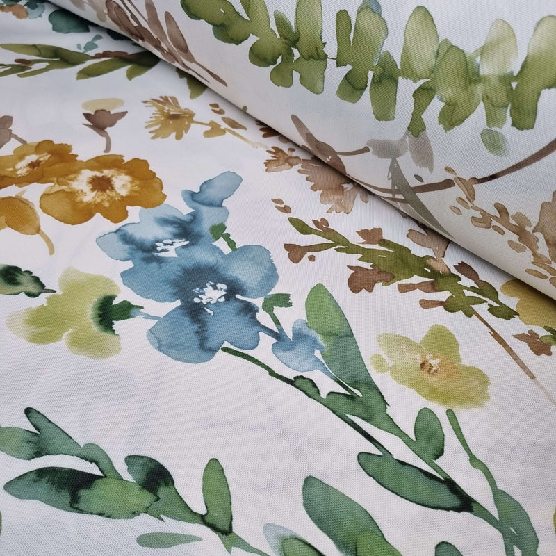 Baumwollmischung mit Digitaldruck – HERBST-AQUARELLBLUMEN H 280 cm