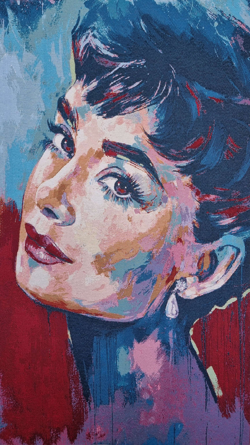 Pannello Gobelin tinto in filo 120 x 70 cm - AUDREY HEPBURN